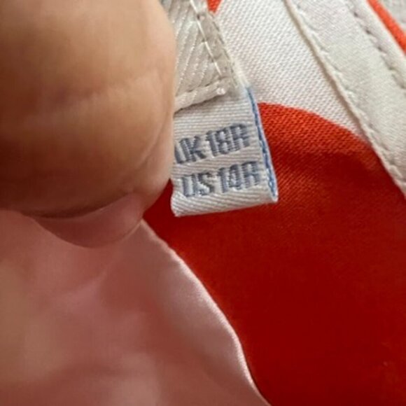 Boden Marilyn Fit and Flare Dress Orange White Print 14R - Picture 5 of 8